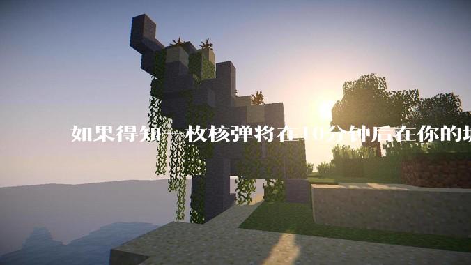 如果得知一枚核弹将在10分钟后在你的城市爆炸，除了等死还能干嘛？